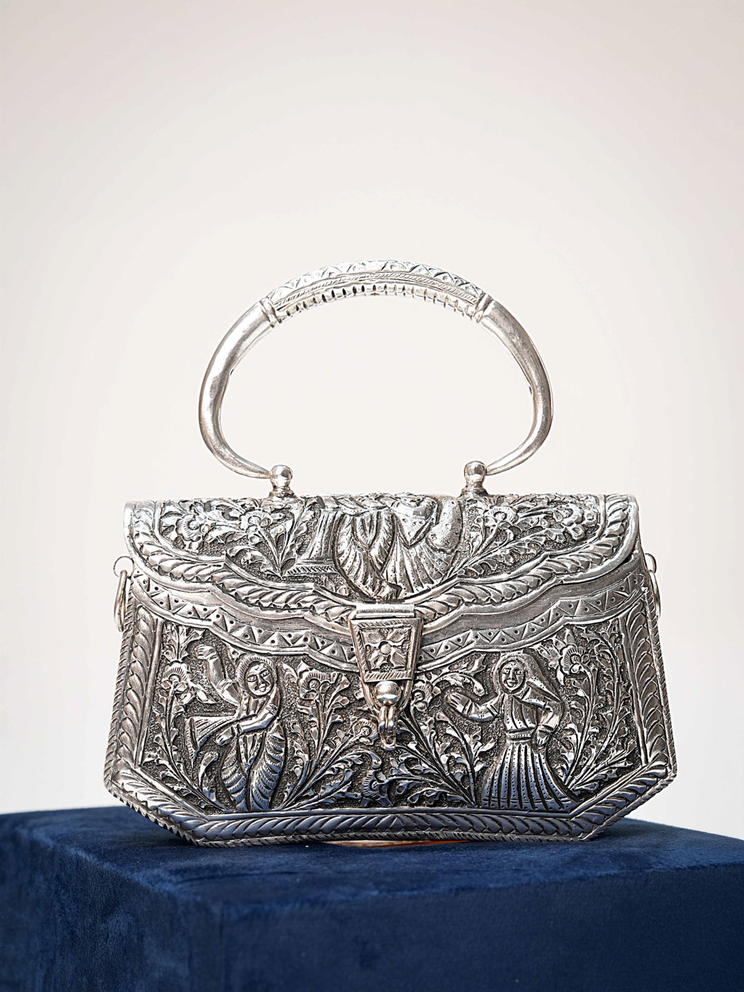 Silver Divine Radha Krishna Purse (Price on Demand)