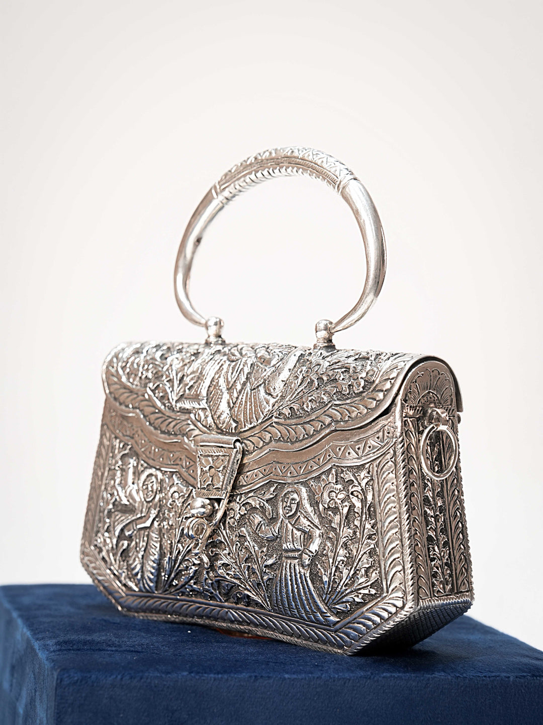Silver Divine Radha Krishna Purse (Price on Demand)