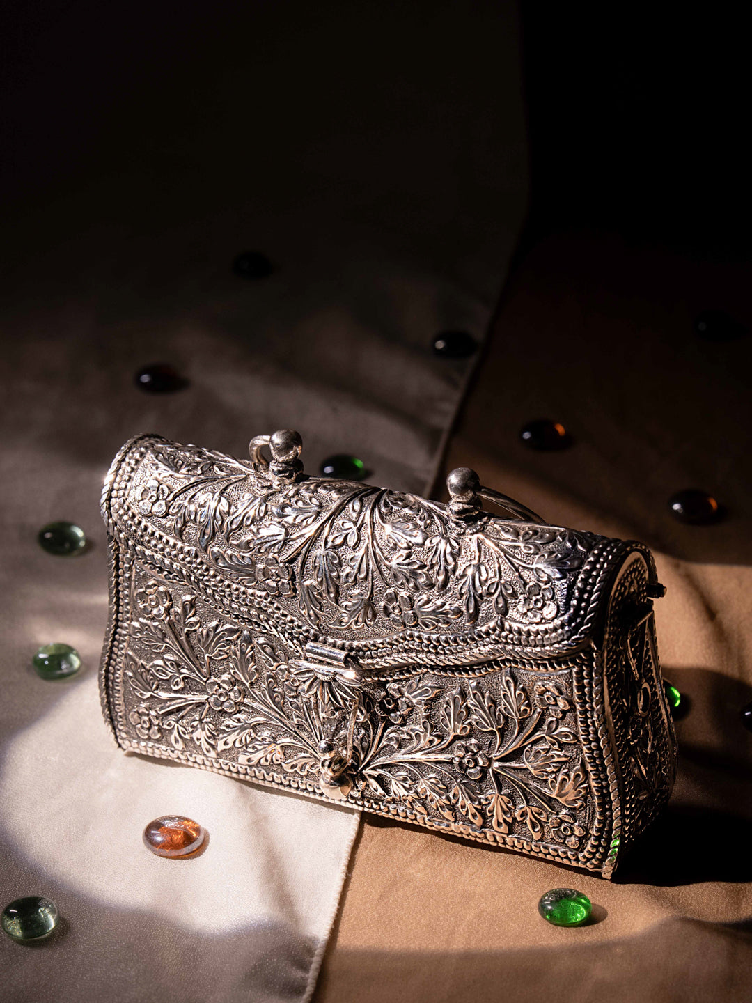 Silver Floral Purse (Price on Demand)