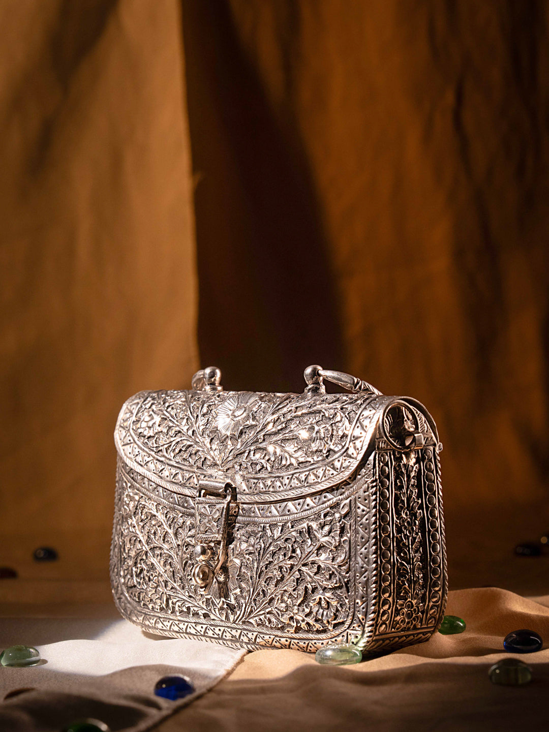 Silver Floral Charm Purse (Price on Demand)