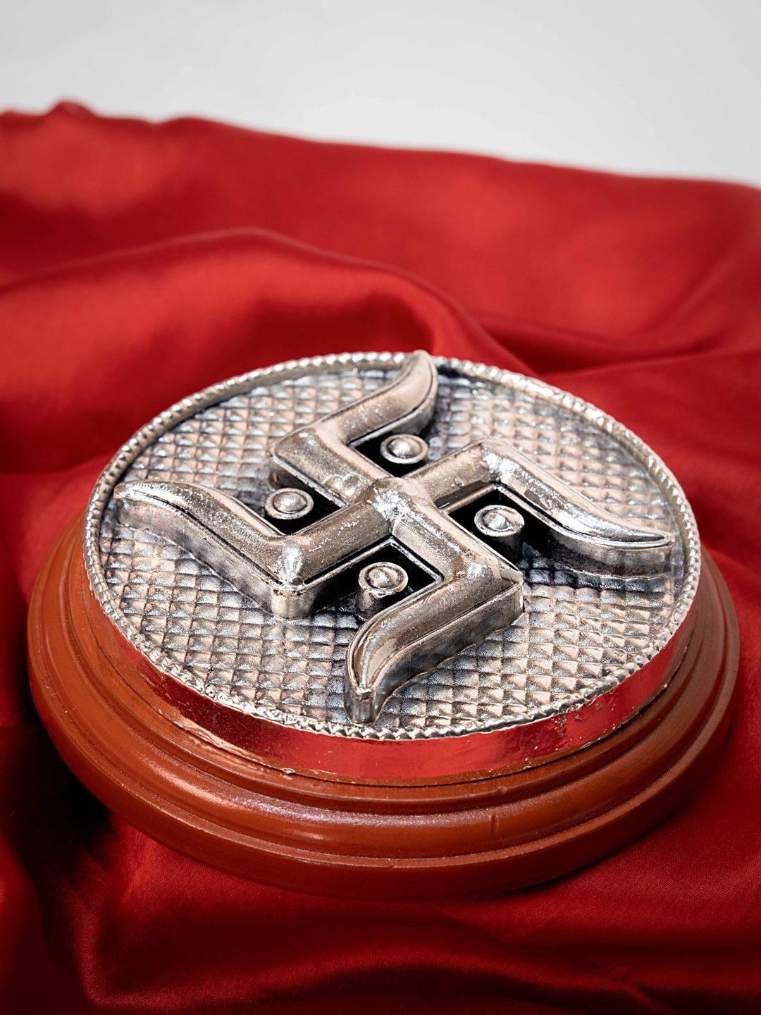 Silver Swastik With Antique Finish