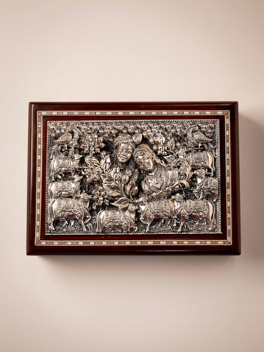 Silver Radha Krishna Dry Fruit Box