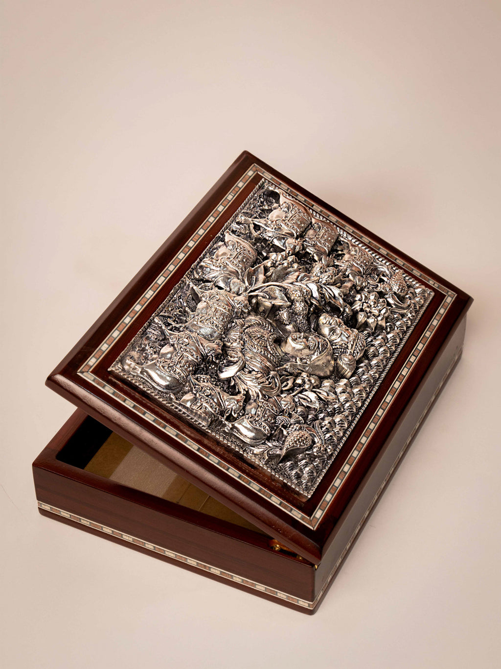 Silver Radha Krishna Dry Fruit Box