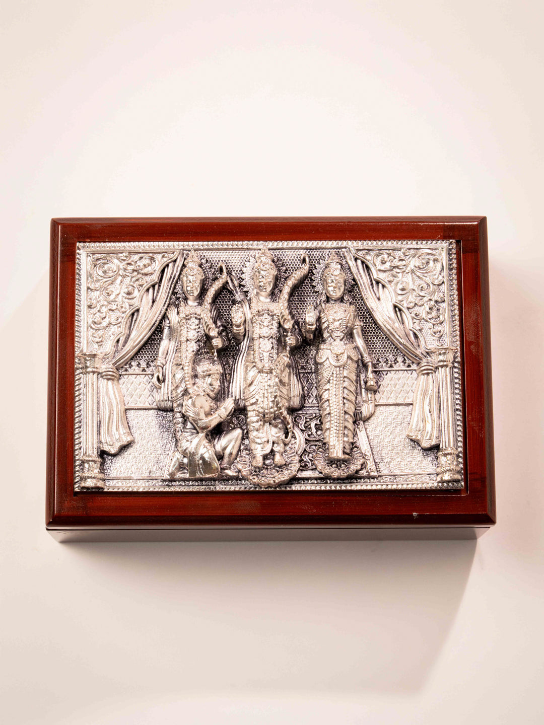 Silver Ram Darbar Dry Fruit Box