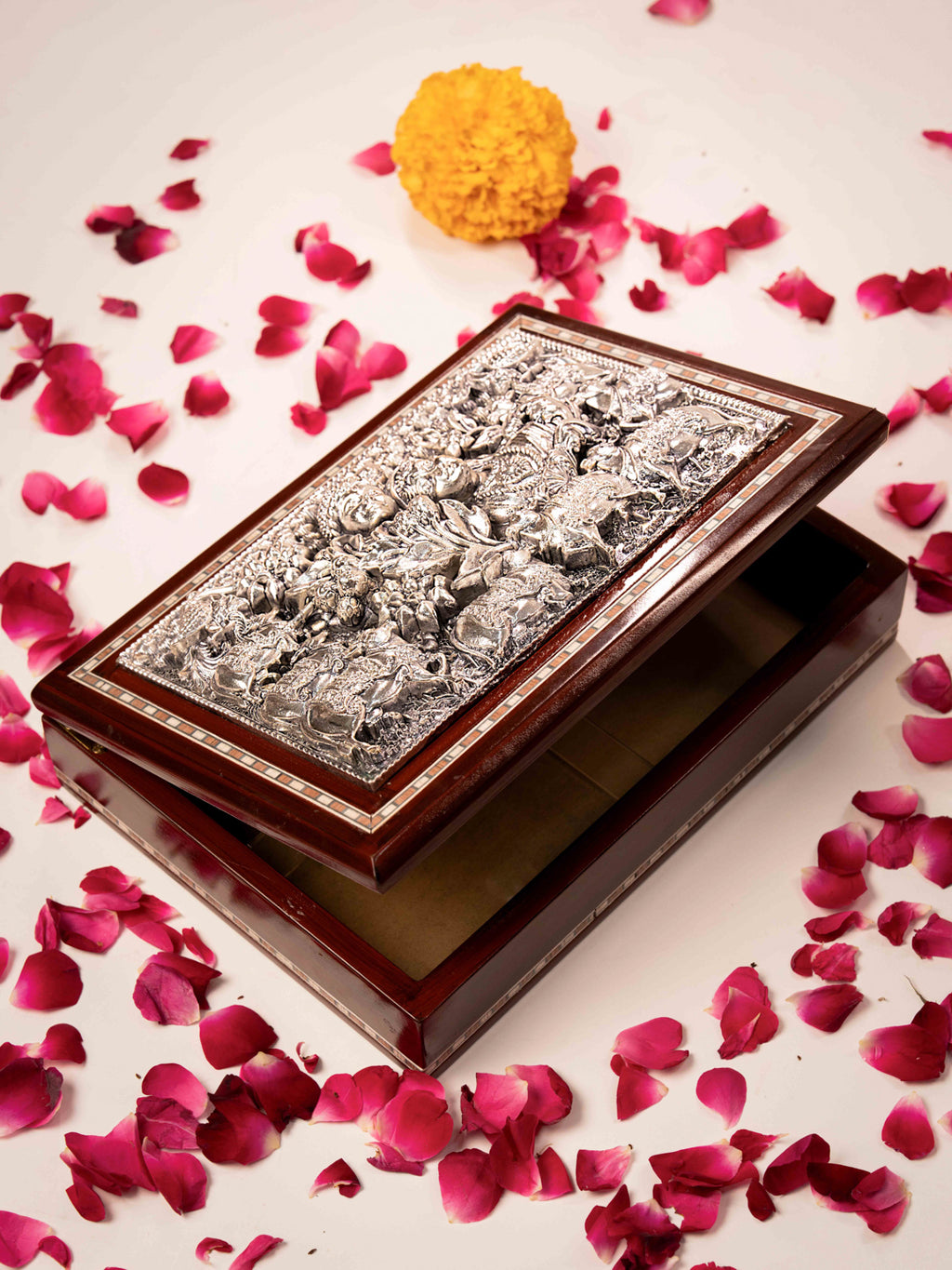 Silver Radha Krishna Dry Fruit Box