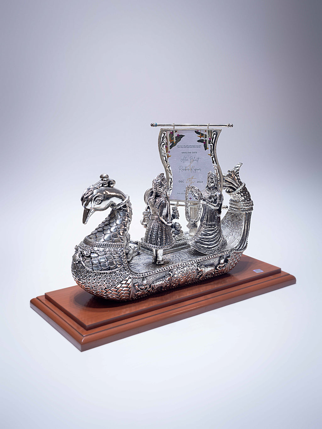 Silver Swan Boat Card (Wedding Invitation Card)