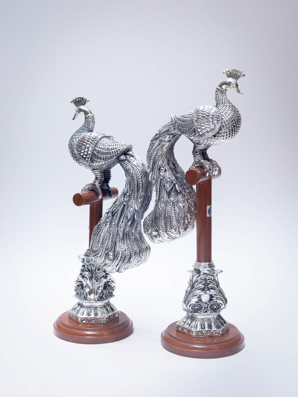 Silver Peacock (Pair)