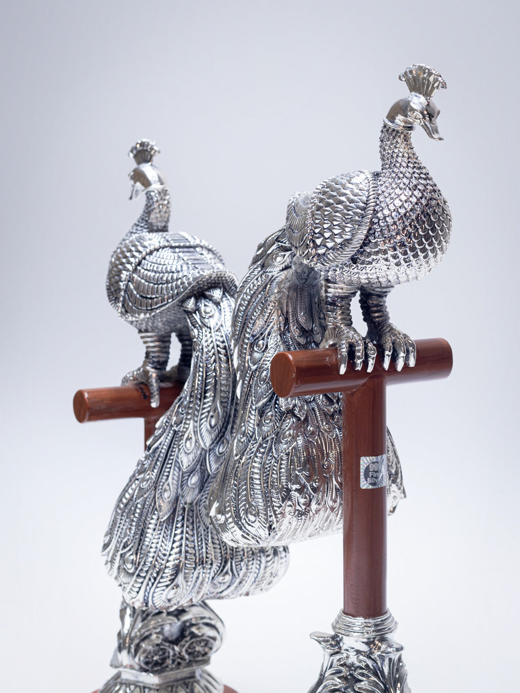Silver Peacock (Pair)