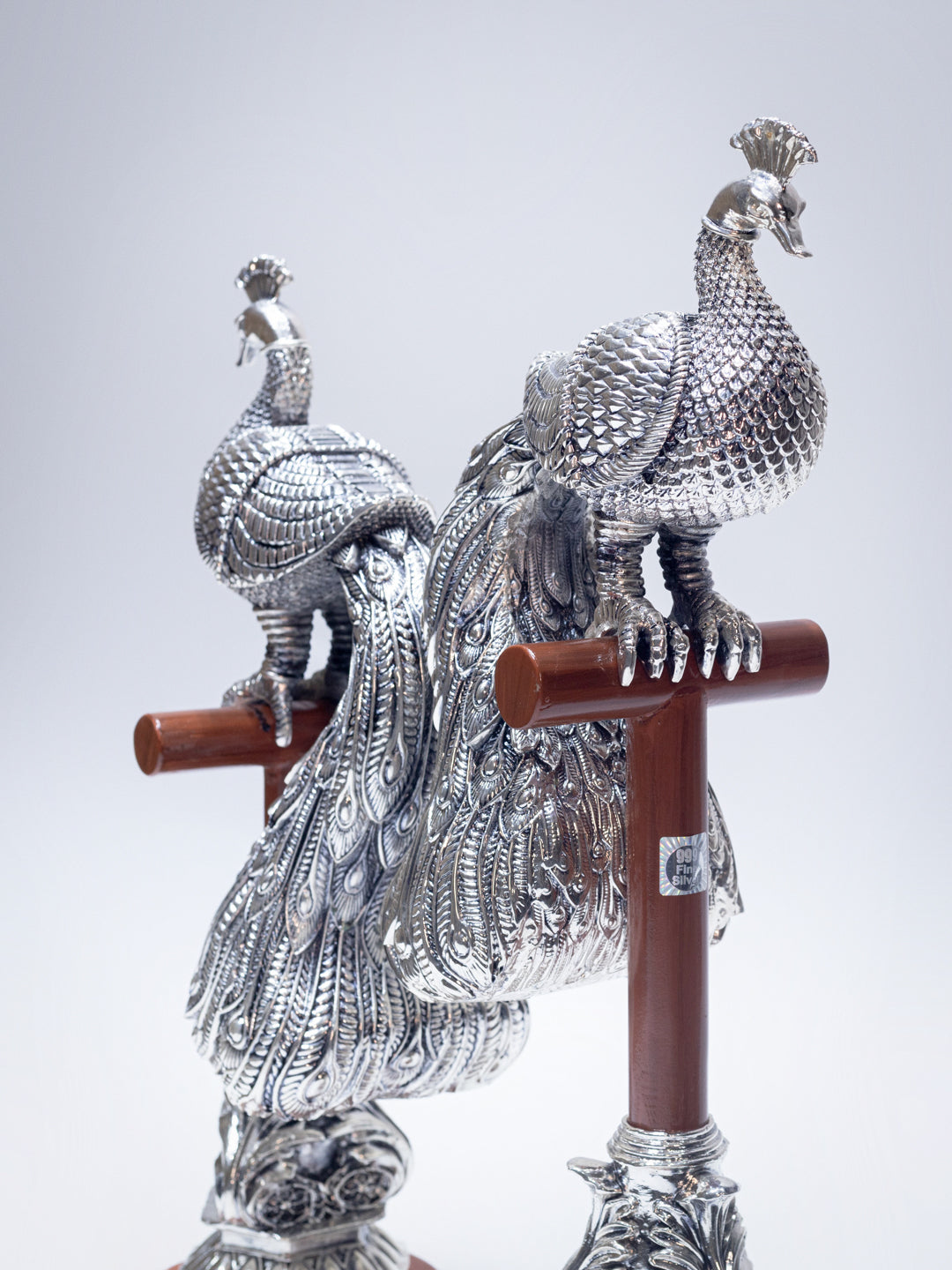 Silver Peacock (Pair)
