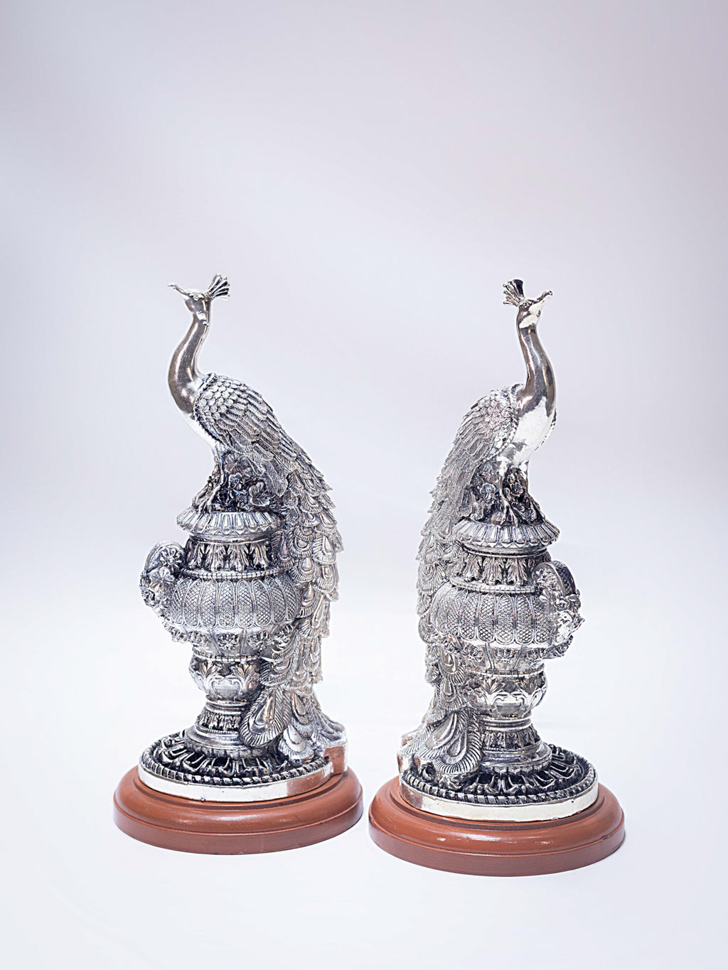 Silver Peacock (Pair)