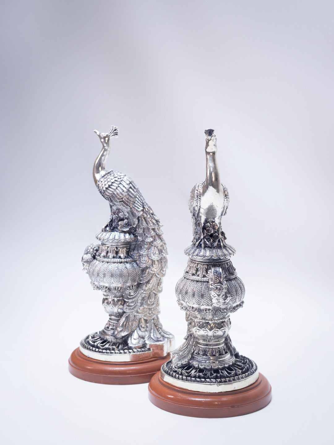Silver Peacock (Pair)