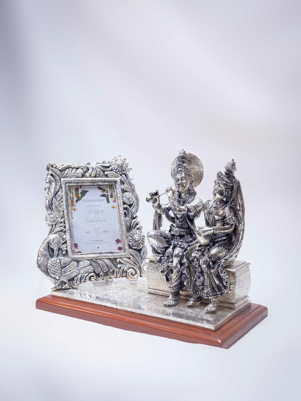 Silver Radha Krishna Card (Invitation Card)