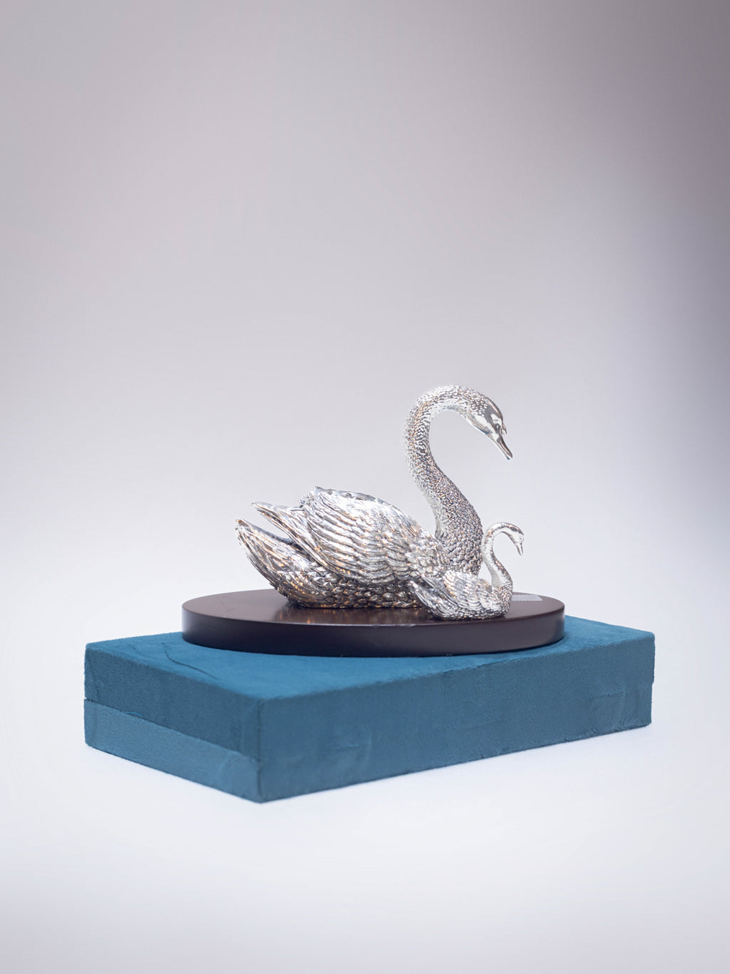 Silver Swan With Baby Swan