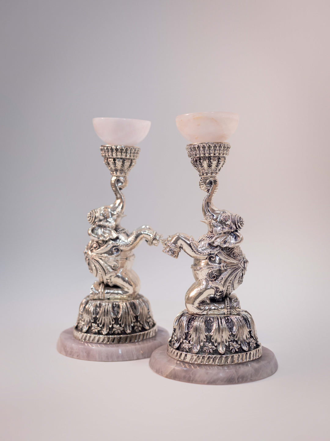 Silver Standing Elephant (Candle Stand)