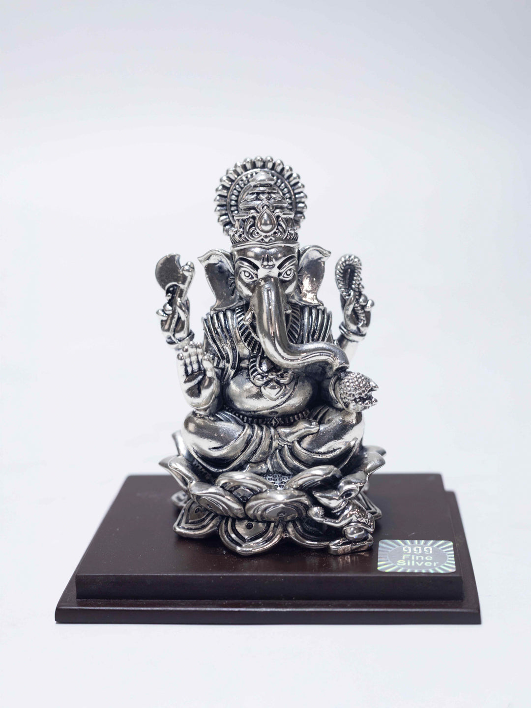 Silver Ganesh Ji Sitting on Lotus