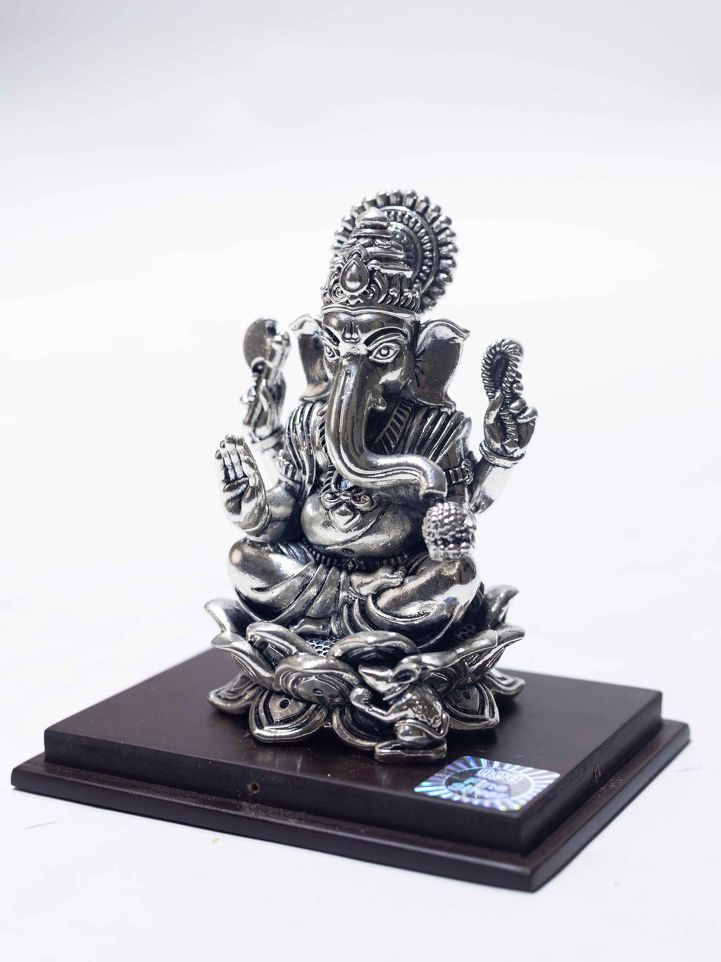 Silver Ganesh Ji Sitting on Lotus