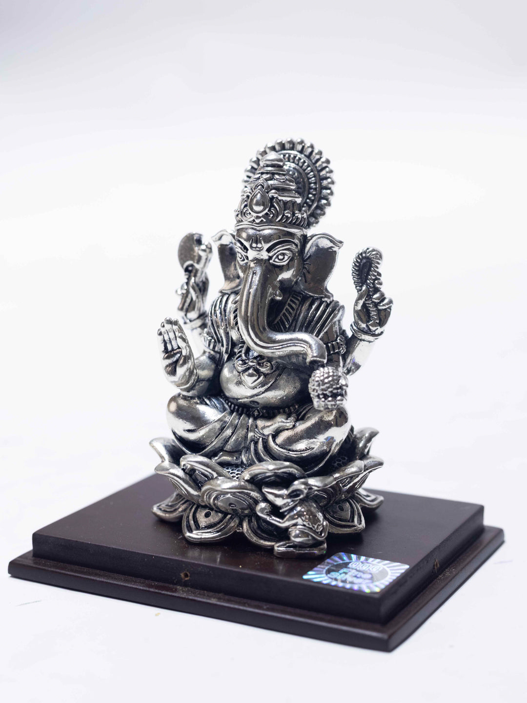 Silver Ganesh Ji Sitting on Lotus