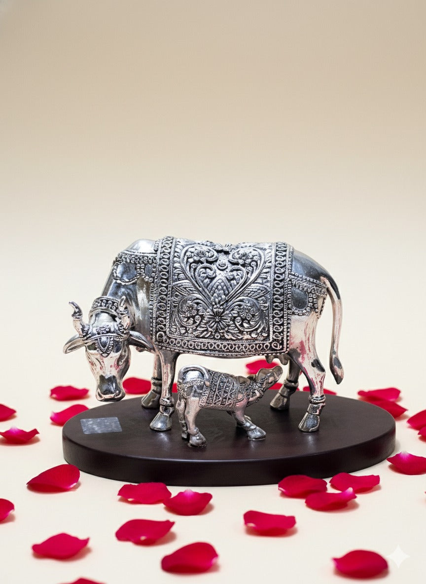 Silver Cow with Calf